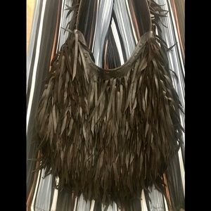 EXQUISITE GENUINE LEATHER FRINGE BAG.